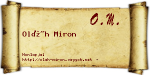 Oláh Miron névjegykártya